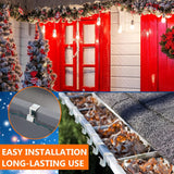 100 Pcs Gutter Clips For Hanging Outdoor Lights, Metal Christmas Light Clip For Outside String Lights, Weatherproof Gutter Hooks For Xmas Halloween Seasonal Rope Shingle Roof Holiday Decor