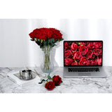 15Pcs Red Artificial Roses Silk Flowers Fake Roses Realistic Bouquet Long Stem With Gift Box For Mother'S Gift Day Home Party Wedding Decorations