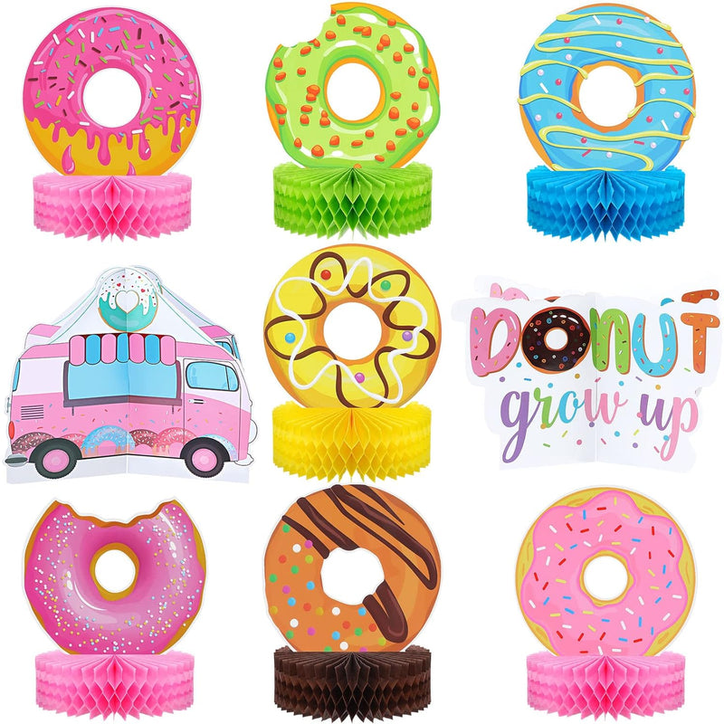 9 Pcs Donut Grow Up Honeycomb Centerpieces For Donut Birthday Party De