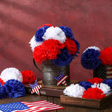 180 Pcs Red Blue White Carnations Artificial Memorial Flowers With 6" Stem Patriotic Fake Silk Carnation Bulk For Cemetery Veterans Day 4Th Of July Decoration Wreaths Diy Crafts