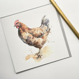 Old English Co. Watercolour Hen Greeting Card For Birthday - Cute Birthday Card For Mum, Nan, Sister, Her - Wildlife Art Card For Thinking Of You, Thank You, Just Because | Blank Inside Envelope