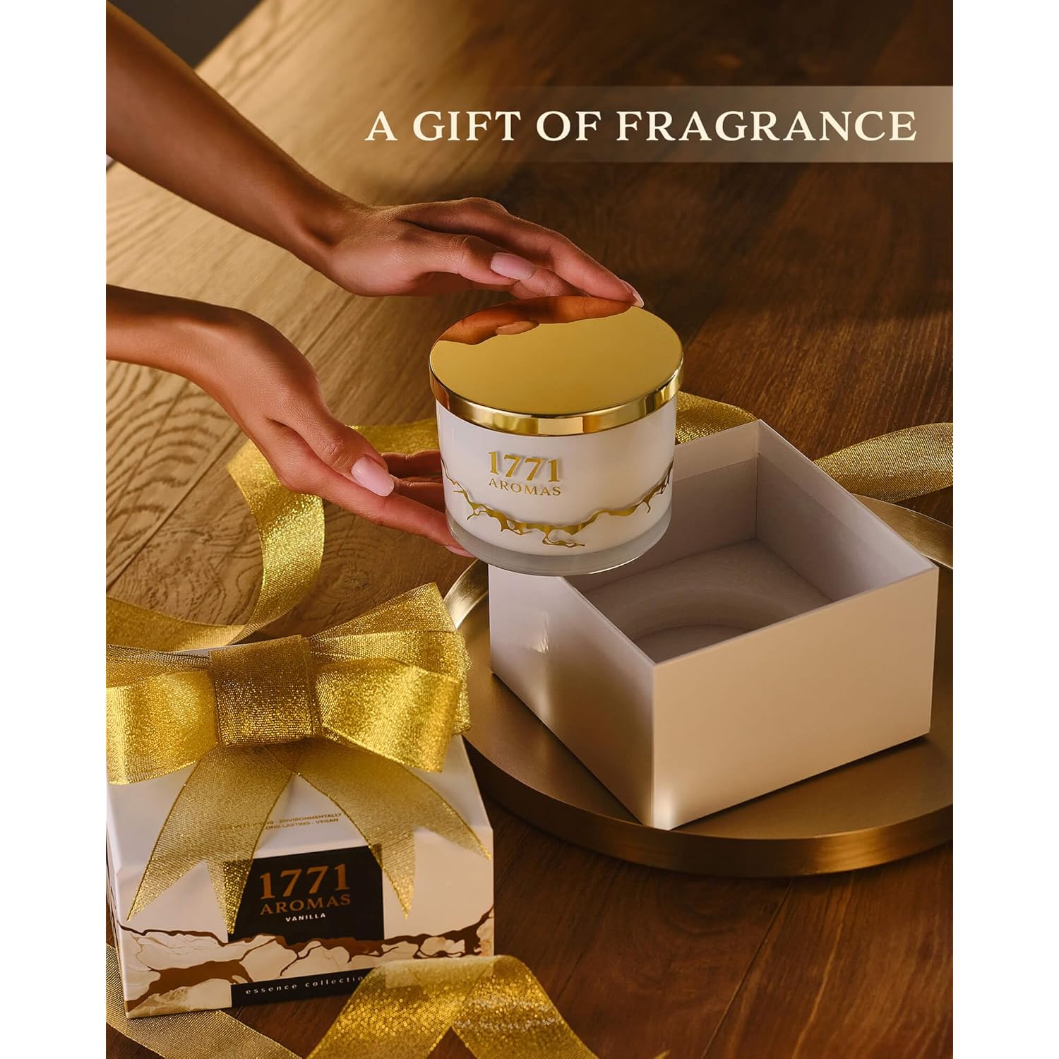 Vanilla Scented Candles - 100% Natural Soy Wax - Large 3 Wick Jar Candle - Up To 50 Hours Burning Time - Candles For Home - Gift-Ready Candle For Men & Women - Aromatherapy Candles