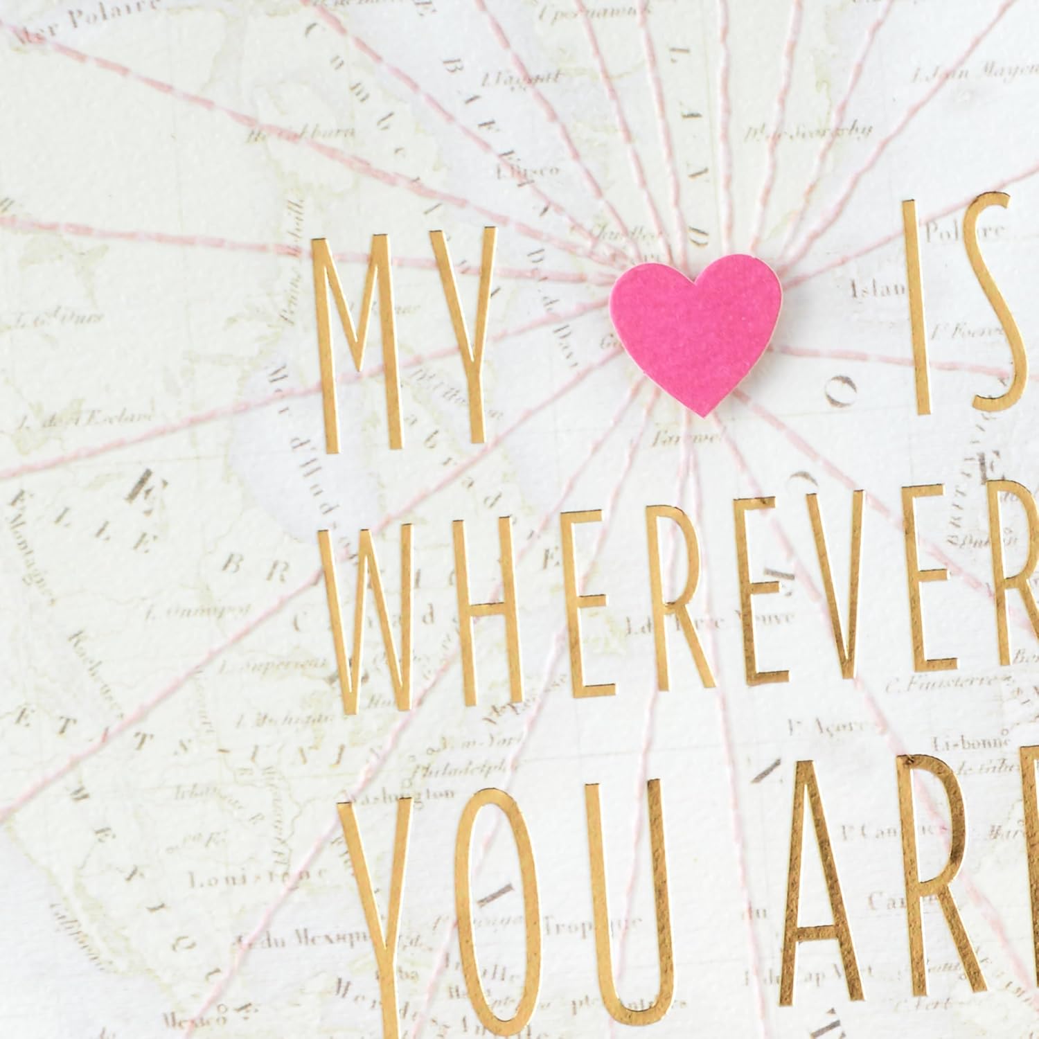 Hallmark Signature Valentine's Day Card (My Heart is Wherever You Are) for Anniversary, Romantic Birthday, Everyday Love
