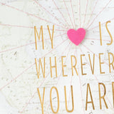 Hallmark Signature Valentine's Day Card (My Heart is Wherever You Are) for Anniversary, Romantic Birthday, Everyday Love