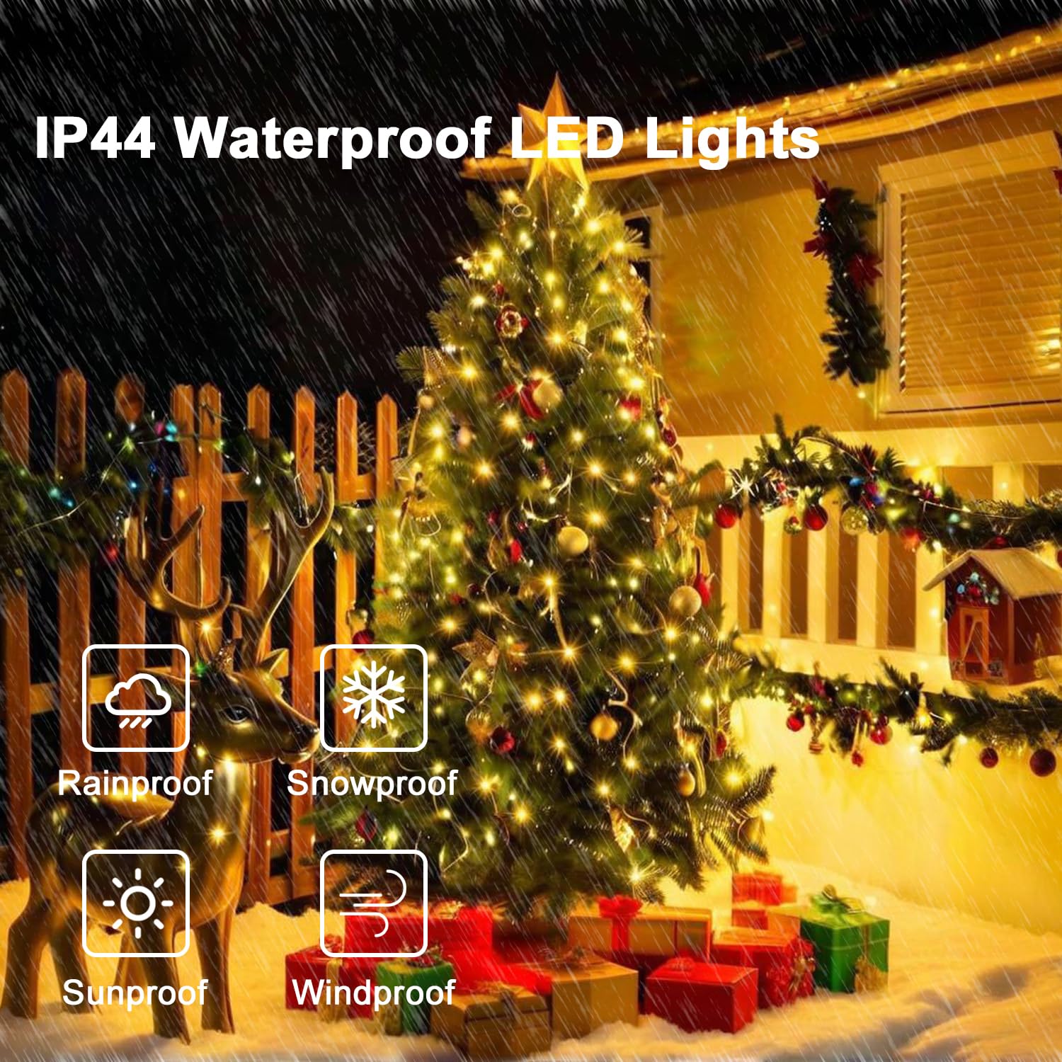 Christmas Tree Lights,2M/6.6Ft 400Led Fairy Light With Remote Control,16 Lines String Light,8 Modes,Timing Function,Led