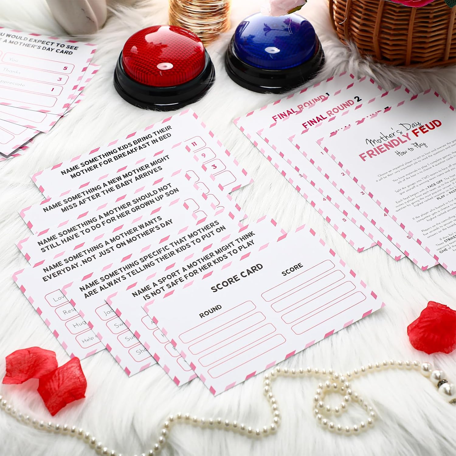 Mother'S Day Friendly Feud Quiz With Answer Buzzer, Friendly Feud Game For Adults,Mothers Day Decorations,Trivia Quiz Game Night For Mom Family Activity Wedding Baby Shower