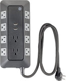 Surge Protector Power Strip with USB Ports 4 Ft Braided Extension Cord