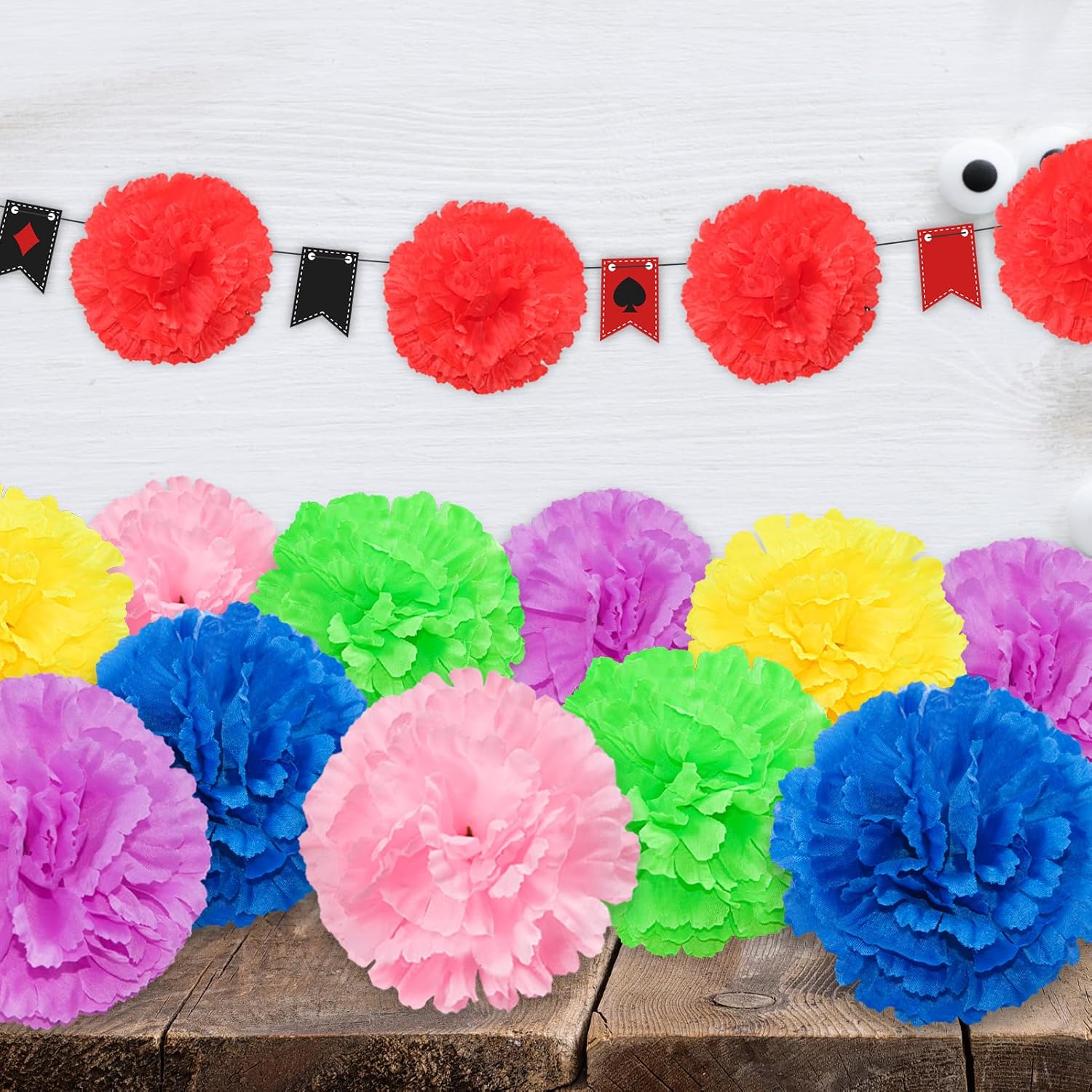 30 Pcs Royal Blue Marigold Flower Heads,3.5 Inch Silk Marigolds Stemless Artificial Flowers For Decoration, Artificial Marigolds For Home Party Wedding Diy Decor
