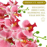 Orchids Artificial Flowers, Fake Orchid Plants & Flowers In Vase, Faux Orchid In Pot For Home Decor Indoor,Pink Artificial Flowers With Gold Vase