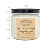 My Lucky Charm - Cleansing Palo Santo With Rue (Ruda) Herbs - Large Candle For Healing, Good Luck And Protection - 12 Oz. Soy Candle In A Kraft Box