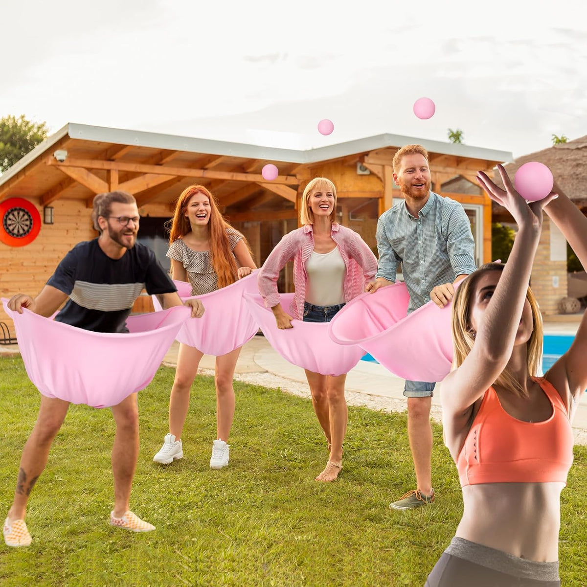 4Sets Baby Shower Games Bridal Shower Games Funny Activities Balls Included Funniest Baby Game Ever For Boy Or Girl How Many Plushies Can You Catch In Your Diaper (Pink)
