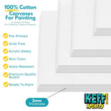 24-Pack Canvas For Painting, 6 Of 5X7, 8X10, 9X12,11X14 Painting Canvas Boards, Art Supplies For Adults & Kids - 100% Cotton Primed Canvases For Painting Acrylic, Oil, Watercolor, Tempera