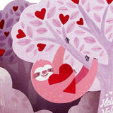Hallmark Valentines Day Pop Up Card (Sloth) Paper Wonder 3D Card