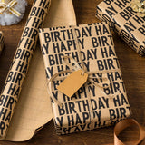Birthday Wrapping Paper Rroll, Happy Birthday Kraft Gift Wrap For Boys Girls Men Women 17 In X 33 Ft