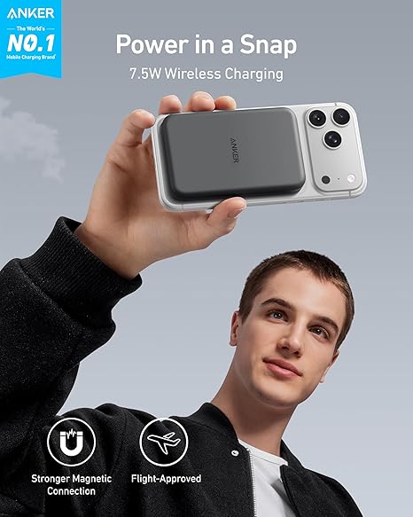 621 5000mAh Magnetic Power Bank with USB C Cable for iPhone 16 15 14 13 12