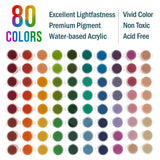Acrylic Paint Set - 80 Colors Paint Kit For Canvas, Wood, Rock & Crafts - Non-Toxic Art Paints For Adults - Professional Acrylic Paints For Canvas Painting & Craft Supplies