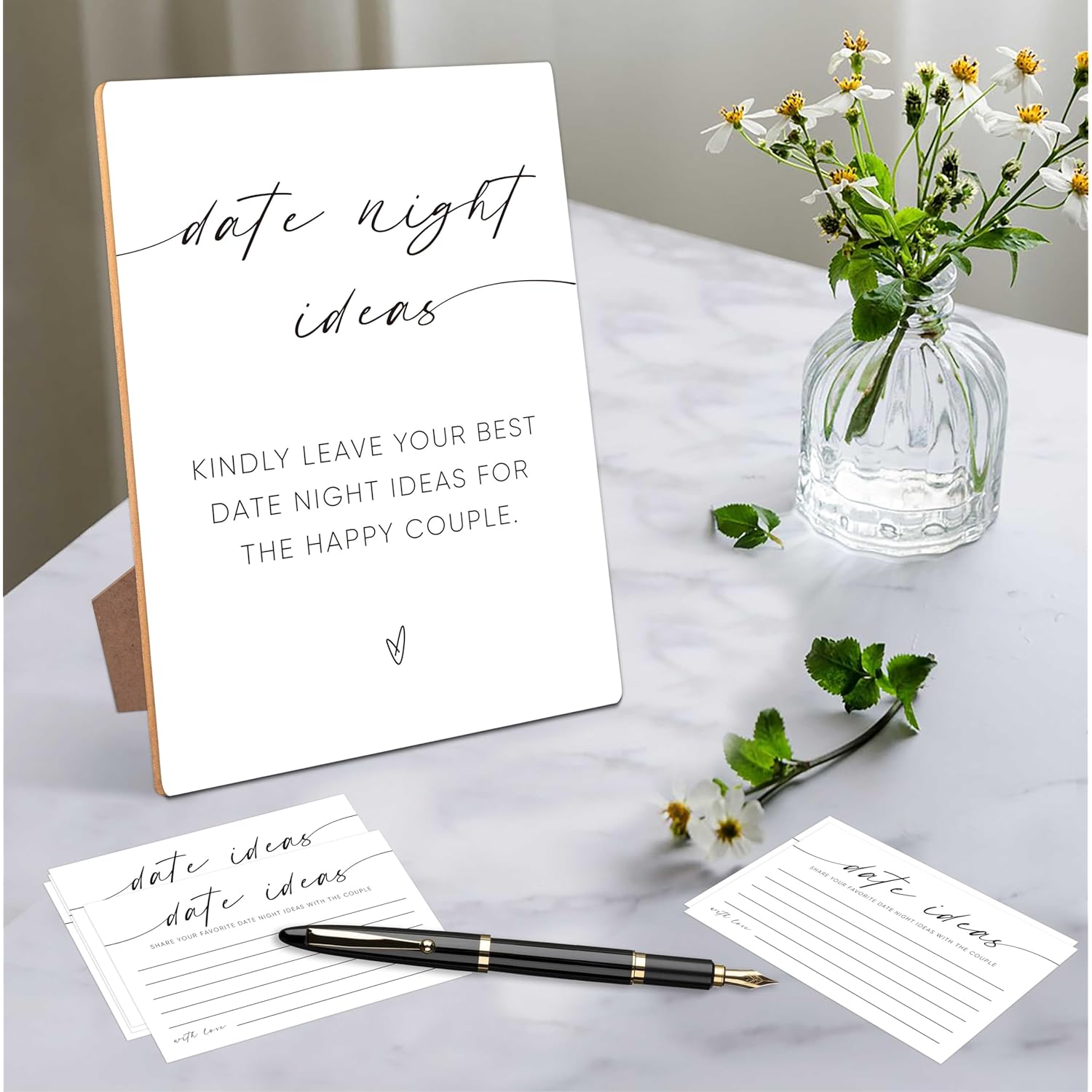 Date Night Ideas, Bridal Shower Games, Bridal Shower Decorations, Bridal Party Decorations, Bachelorette Party Games, Couples Games,1 Wooden Play Sign With Stand And 50 Cards Set