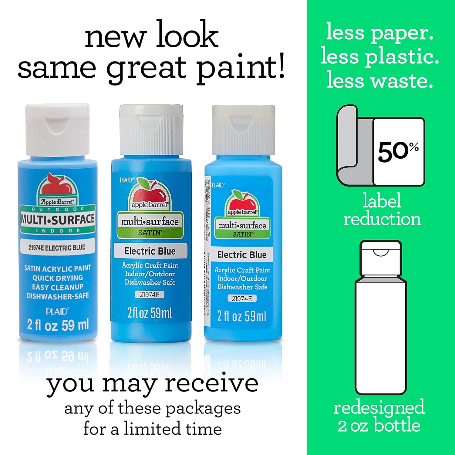 Apple Barrel Acrylic Paint, True Green (Pack of 3) 2 oz, 21968EA- (Pack of 3)