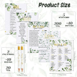 220 Pieces Bridal Shower Game Set - Fun Wedding Games Cards Supplies And Pencils Activity Accessories For Bride Groom Bachelorette Party Wedding Favors
