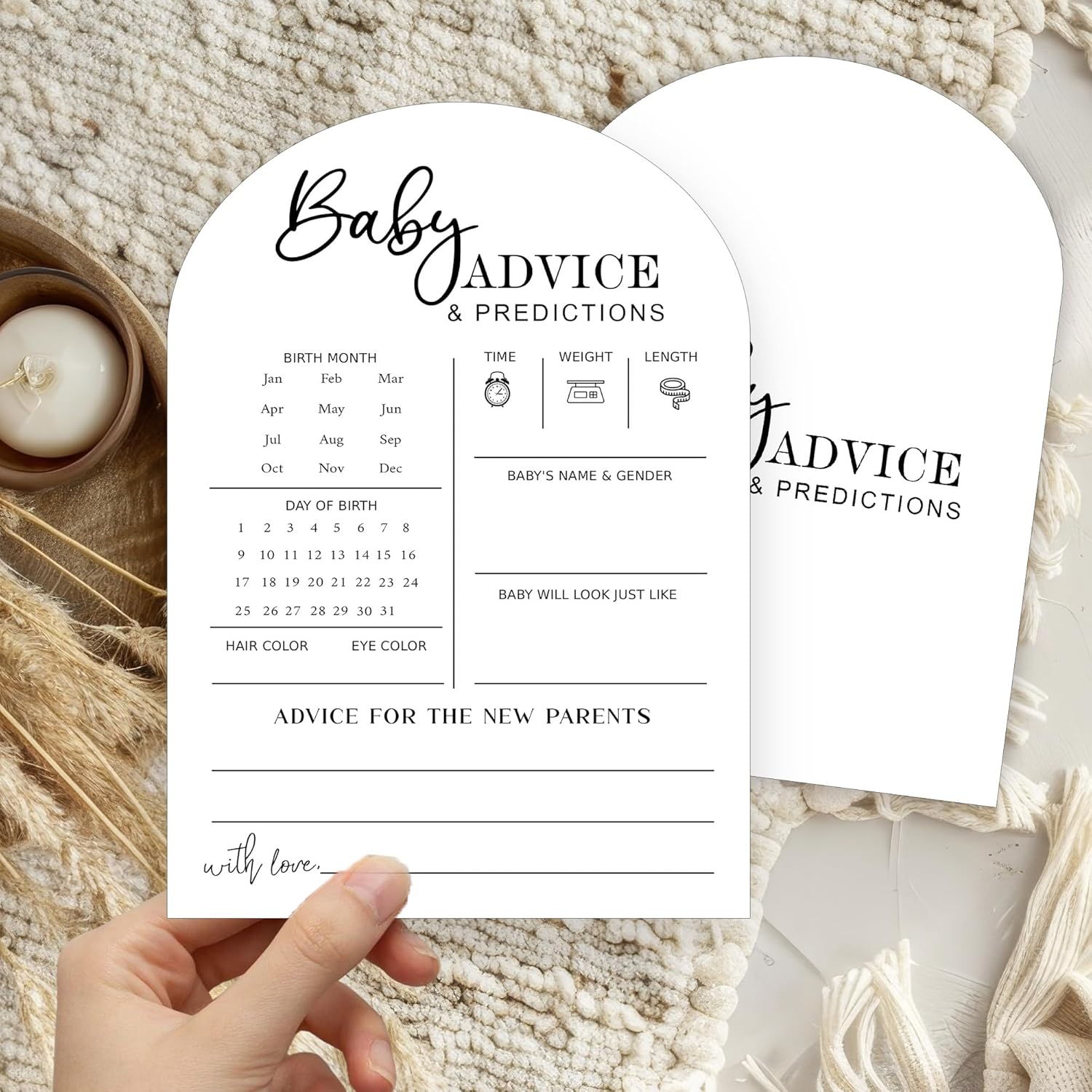Baby Shower Prediction Cards - 30Pcs Gender Reveal Games For Guests, 5 X 7 In Baby Shower Activities For Guests, Gender Neutral Decor Table Decorations For New Parents-White