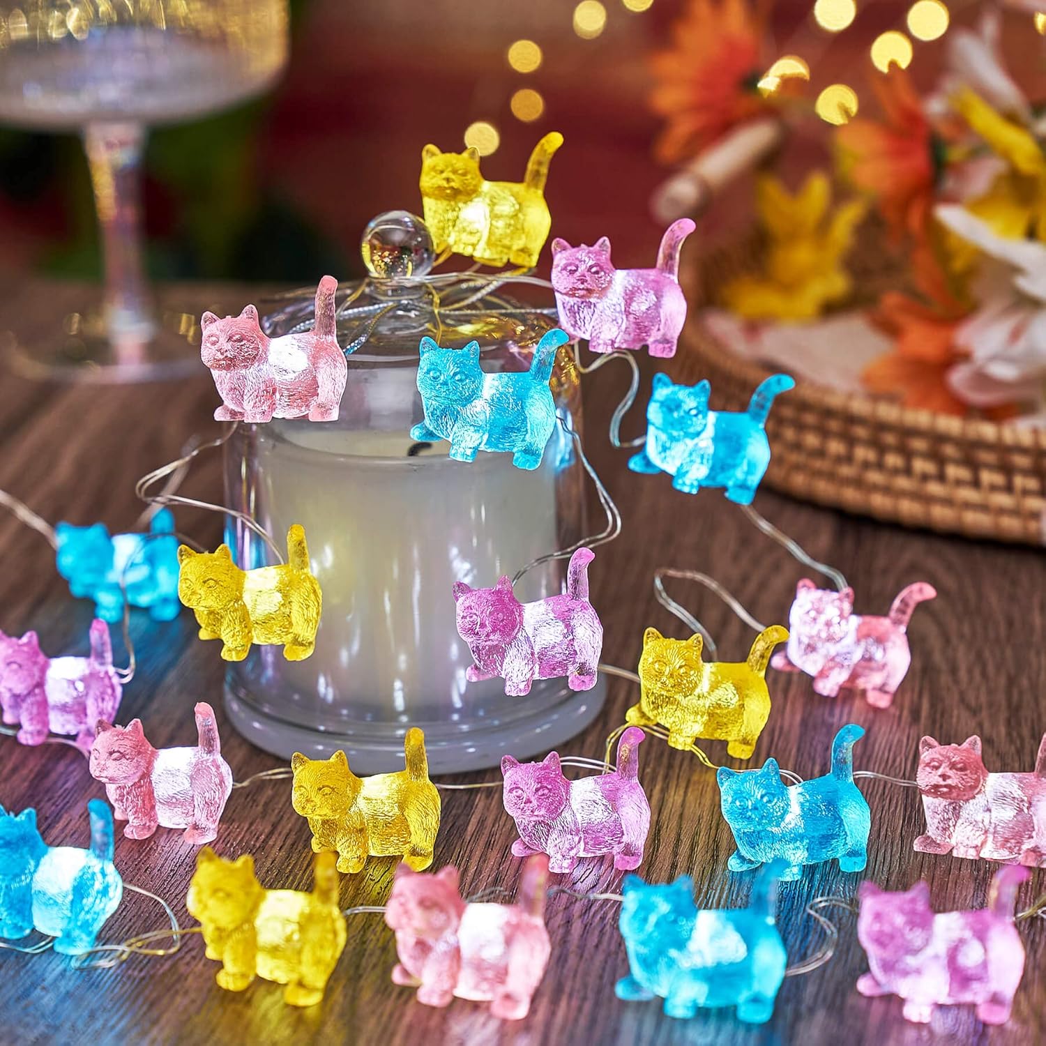Bartlett Kitty Cat Decorative Lights For Bedroom Cute Animal Outdoor String Lights 30 Led 10Ft Battery Operated Cat Gift