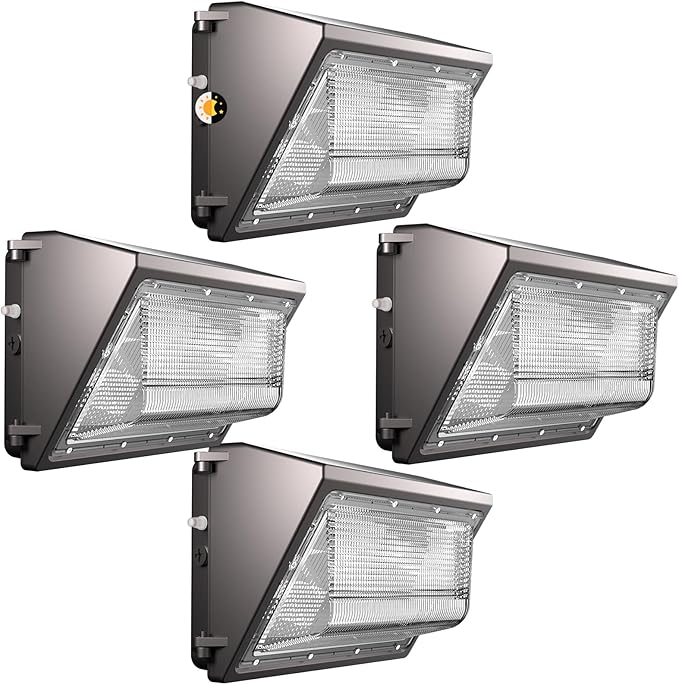 2 Pack 250W LED Wall Pack Lights 37500LM Outdoor Security Lighting with Dusk to Dawn Photocell IP65 Waterproof