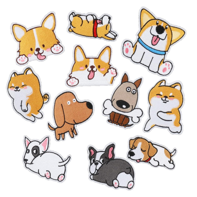 Cute Iron On Patches For Clothing, Assorted Dog Patterns Sew On Embroidered De