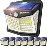 8 Pack 128 LED Solar Motion Lights 270° Wide Angle IP65 Waterproof Security Wall Lights
