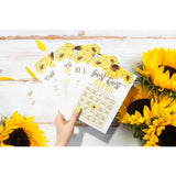 Sunflower Bridal Shower Bachelorette Games - He Said She Said, Find The Guest Quest, Would She Rather, Phone Game - 25 Games Each, Printed Front And Back, 1 Game Per Side