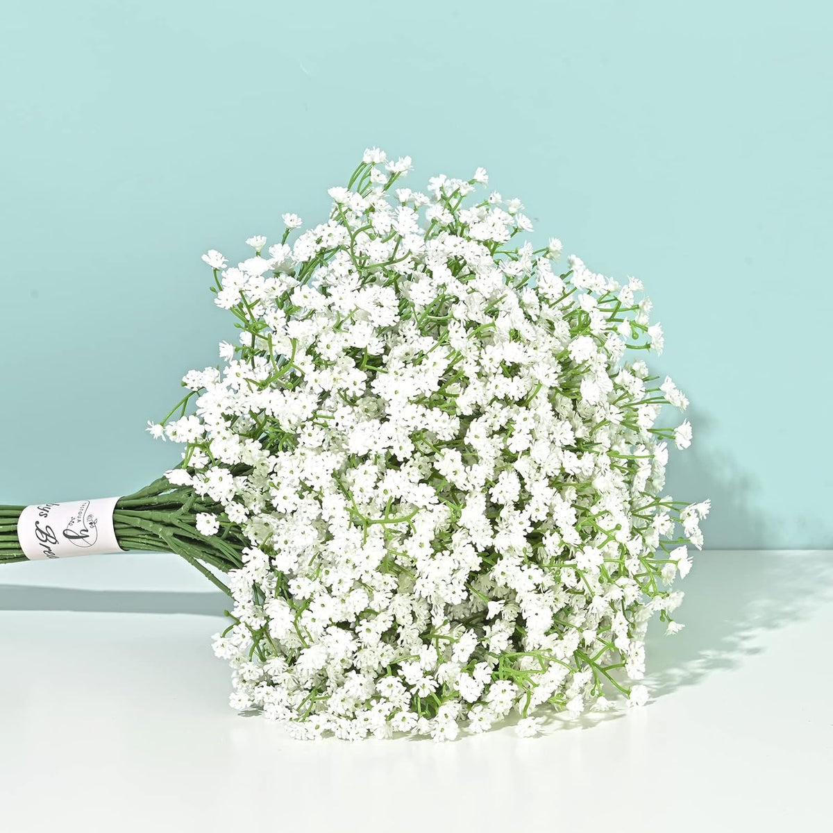 Babys Breath Artificial Flowers, 6Pcs Fake White Babys Breath Flowers Artificial Bulk, Real Touch Faux Babies Breath Gypsophila Bouquet For Wedding Floral Arrangement Party Decor