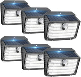 6 Pack Ultra Bright Solar Motion Sensor Lights IP65 Waterproof 270° Security Wall Lights