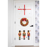 Classic Christmas Decal Kit – 9 Peel & Stick Sheets With Festive Ornaments, Red Bows, Nutcracker & Wreaths. Removable, Water-Resistant & Rental-Safe Holiday Wall Décor.