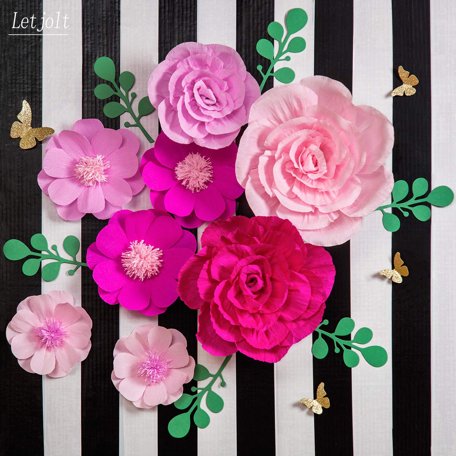 Giant Paper Flowers Decoration For Wall 3D Artificial Flowers Wedding Backdrop Handcrafted Rose For Baby Shower Bridal Shower Nursery Wall