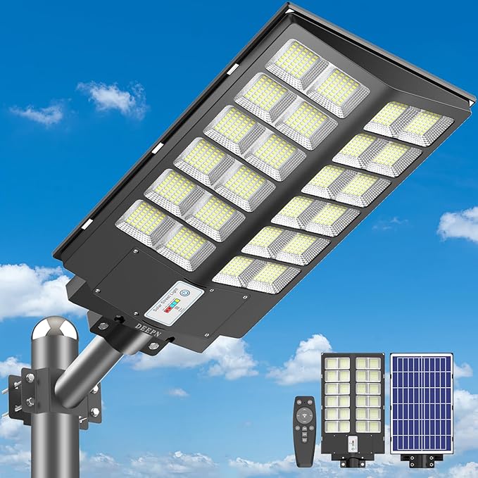 8000W Solar Street Light 480000LM IP66 Waterproof Motion Sensor Commercial Flood Light