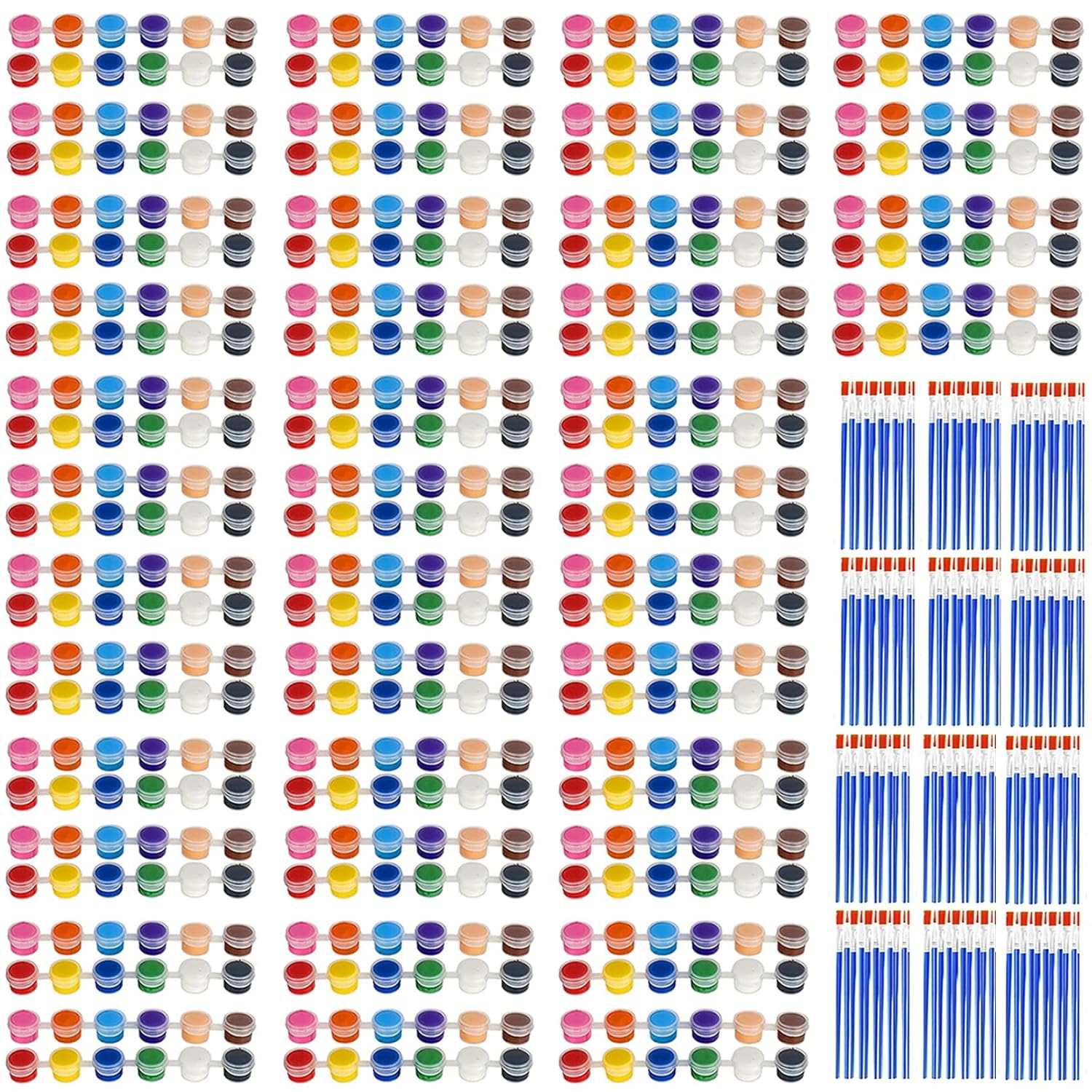 560Pcs Mini Paint Set, 40 Pack Washable Paint Strips Kit With 80 Painting Brushes, 12 Colors Mini Acrylic Paint Set For Painting Craft