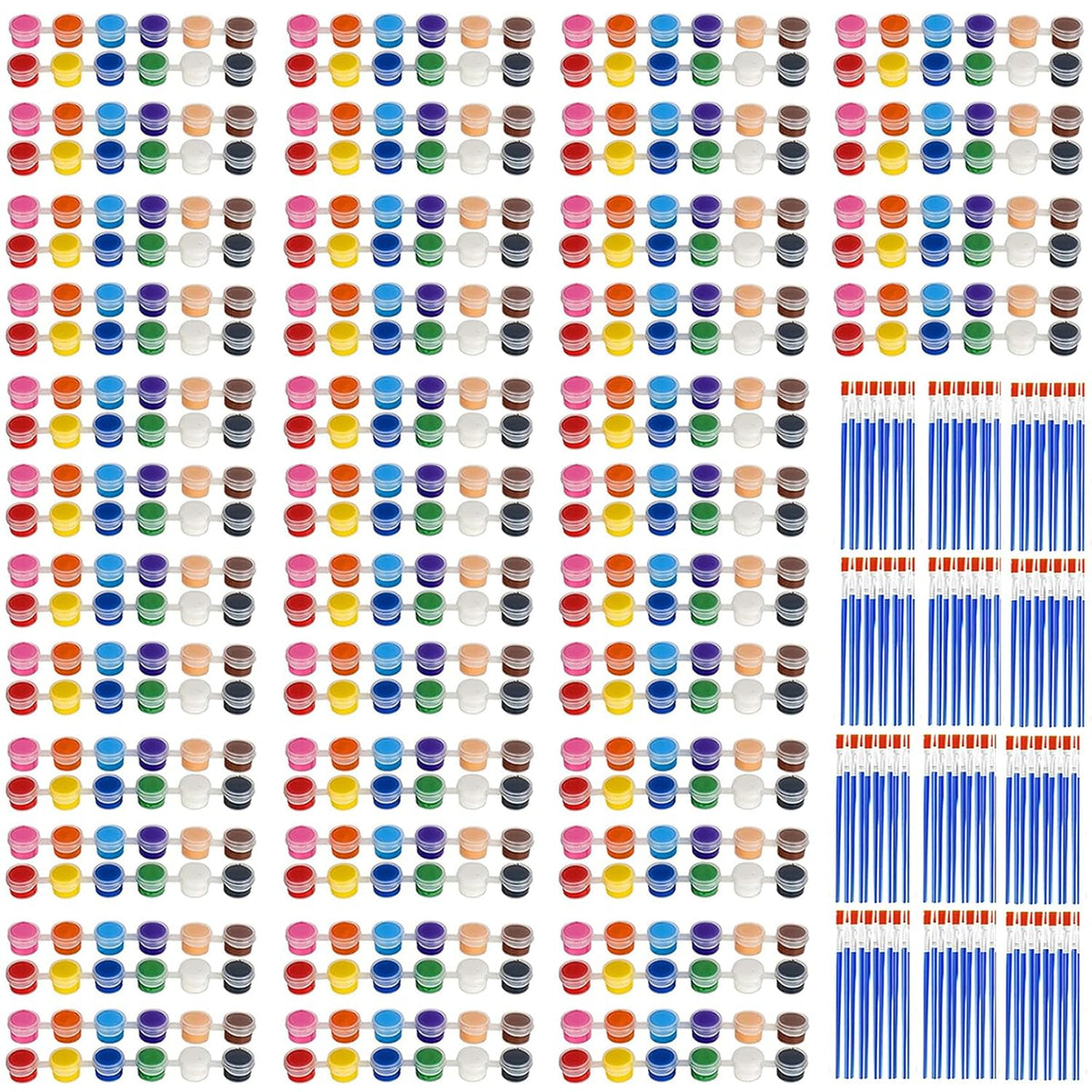 560Pcs Mini Paint Set, 40 Pack Washable Paint Strips Kit With 80 Painting Brushes, 12 Colors Mini Acrylic Paint Set For Painting Craft