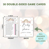 Boho Rainbow Baby Shower Games, Mom Or Dad Guess Who (30-Pack), Boho Floral Baby Gender Reveal Party Game, Boho Theme Pregnant Celebration Decoration Supplies(5"X7")-Game-J04