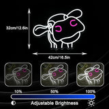 Cow Neon Sign Dimmable USB LED Wall Light 16.5 x 12.6 Inch Funny Animal Decor for Farmhouse Bedroom Bar