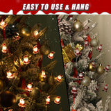2 Pack Battery Operated Fairy String Lights For Christmas Tree Decorations, 7Ft 20Led Santa String Lights For Indoor Chr