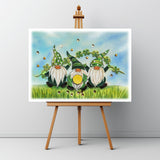St Patrick Day'S Card, Gnomes Card, Seasonal Holiday Quilling Card, Artful Greeting Card, Clover St Patricks, Saint Patrick'S Quilled Cards For Family, Friend, Husband, Wife (Green Gnomes)