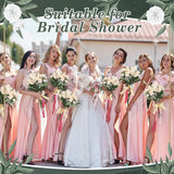 16 Pack Flower Bridesmaid Bouquets Fake Roses Artificial Silk Flowers Bulk For Bridesmaid Bridal Wedding Vase Faux Rose Bridal Rose Bouquets Wedding Party Decor(White)