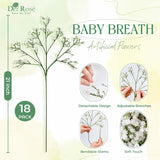 18Pcs Babys Breath Artificial Flowers Faux Gypsophila Stems, Real Touch Silk Fake White Babys Breath Flowers Artificial Bulk For Diy Wedding Table Centerpieces Home Party Decorations