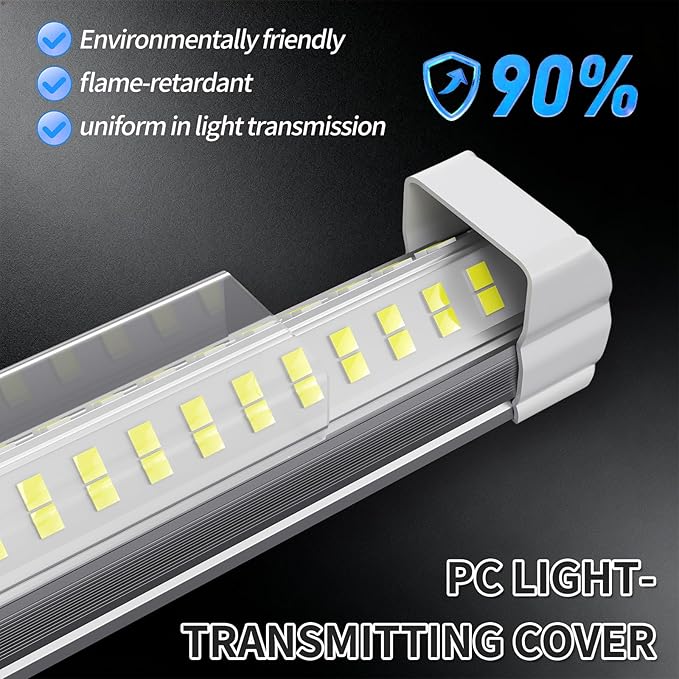8FT 120W LED Shop Light 6000K 6500K High Efficiency Fixture for Garage Warehouse Workshop Office