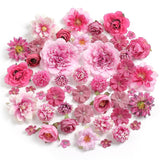 Artificial Flowers Heads Combo Rose Red Flowers Mix Silk Flowers Heads Pink Bulk Faux Rose For Craft Garland Graduation Cap Wedding Bridal Baby Shower Home Party Decoration Diy Cake Decor