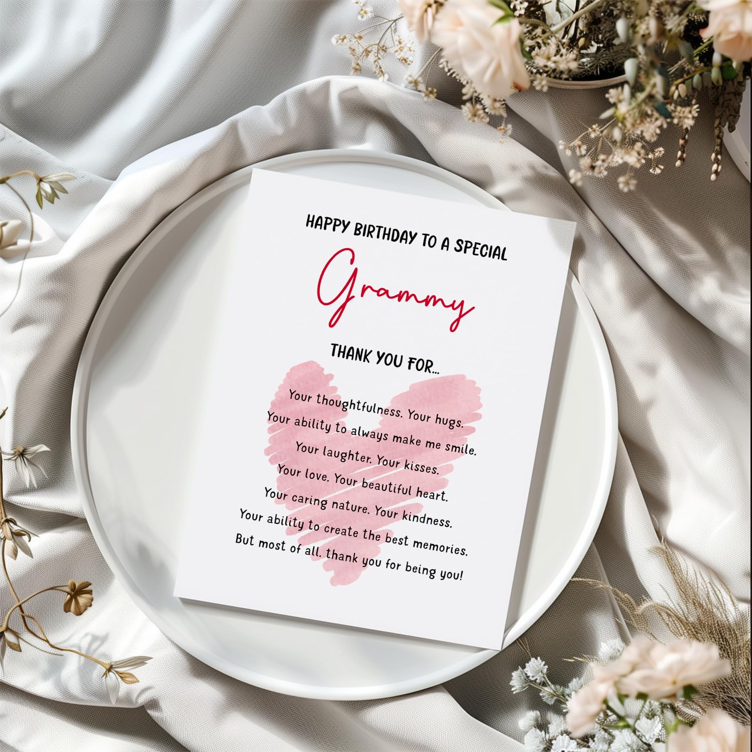 Happy Birthday To A Special Grammy Card - Thank You - Birthday - Sweet Greeting - Cute Card For Grammy