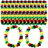 Black History Month Leis Decorations Black History Month Flower Leis Bulk Flower Necklaces Party Supplies Freedom Day Party Decorations(12 Pcs)