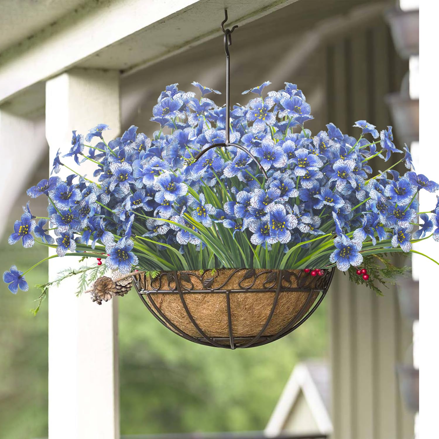 20 Bundles Artificial Flowers, Outdoor Indoor Uv Resistant Fake Flowers No Fade Faux Plastic Plants Garden Porch Window Box Decoration
