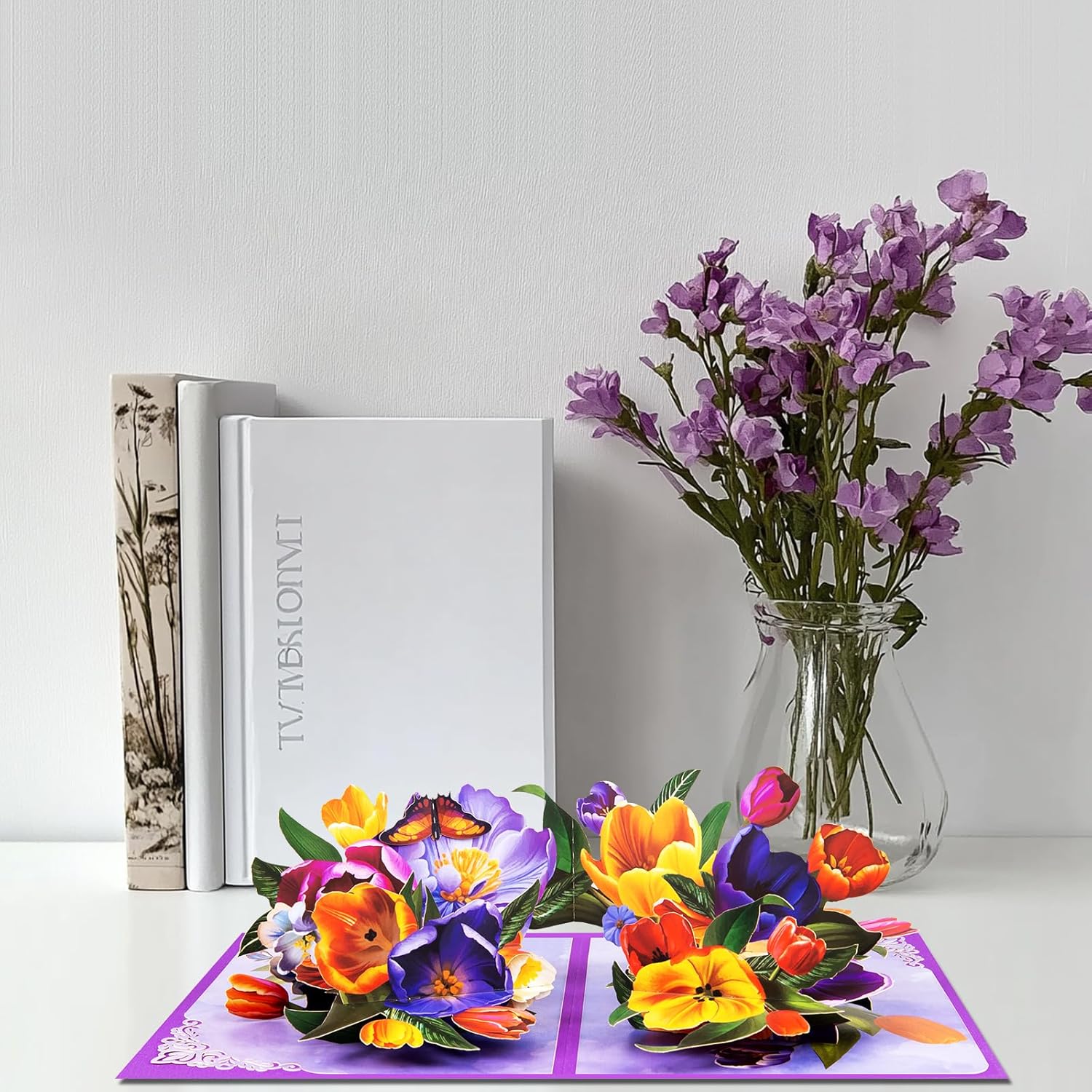 Large Tulip Pop Up Cards,Paper Flower Bouquet Greeting Cards With Blank Note Card & Envelope, Ideal Gift For Celebrating Love, Birthday, Anniversary, Special Moments, Valentine'S Day