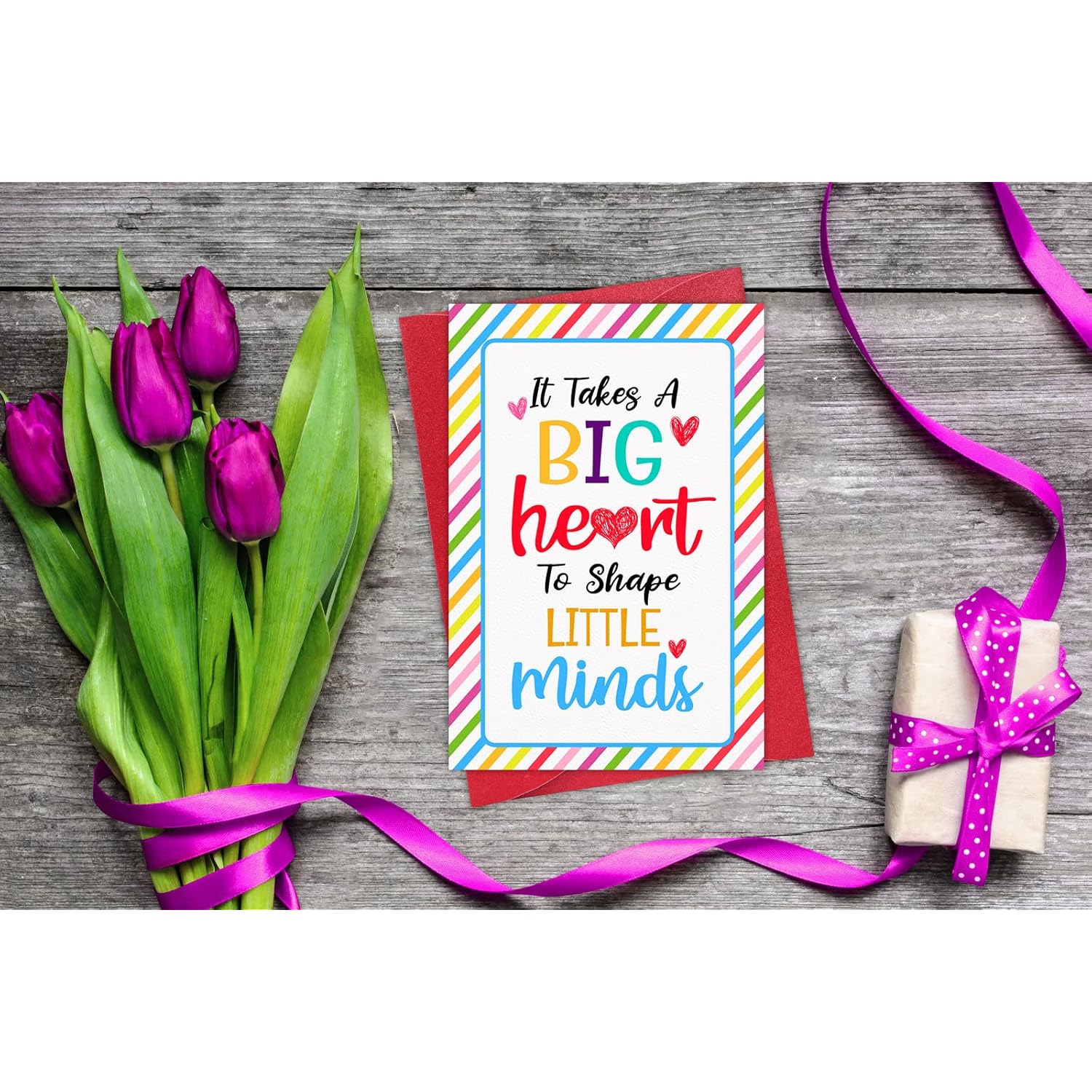 Teacher Valentine Card - Teacher Appreciation Card For Women - Graduation End Of Year Teacher Gift Card For Daycare Preschool Elementary Teachers From Students