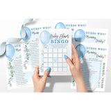 Boy Baby Shower Games (Set Of 6 Fun Activities For 25 Guests), Blue Boy Themed Baby Shower Games